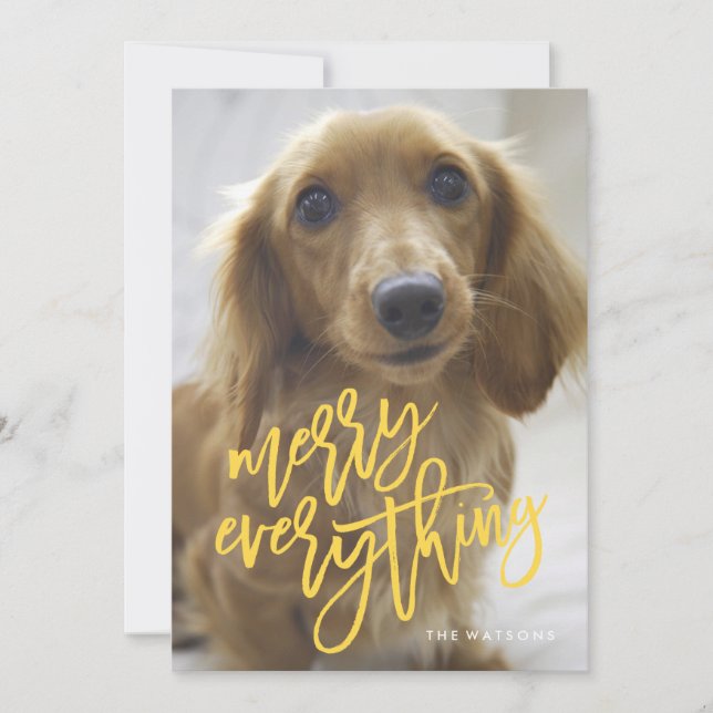Merry Everything Foto Kort Funky Skrift (Framsida)