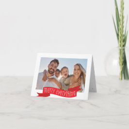MERRY EVERYTHING PHOTO modern familjebanner red Helgkort