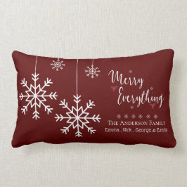 MERRY EVERYTHING Red Snö Flake Family Namn Lumbarkudde