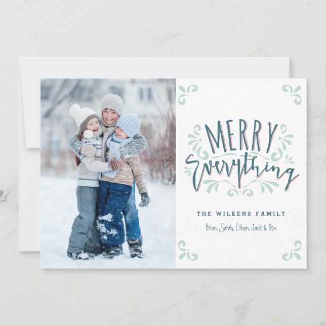 Merry Everything Trendy Photo Greeting Julkort (Framsida)