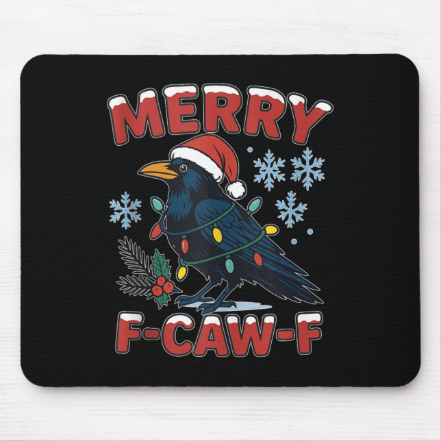 Merry F-caw-f Raven Funny Meme Crow Christmas Adul Musmatta (Framsidan)