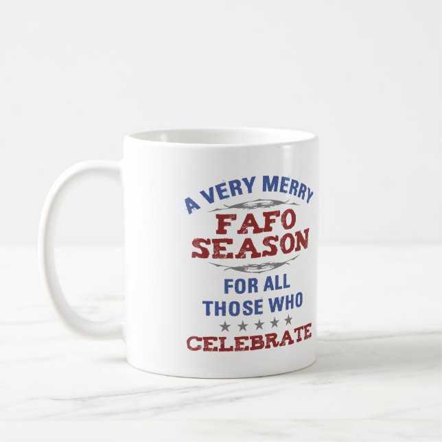 Merry FAFO Säsongskantutjämning Humor Kaffemugg (Vänster)