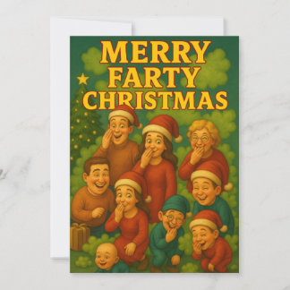 Merry Farty Christmas Funny Family Julkort