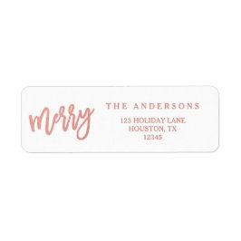 Merry Faux Ro Gold Foil | HELGDAG ADRESSETIKETTER Returadress Etikett
