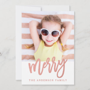 Merry Faux Ro Gold Foil Helgdag-fotokort Julkort