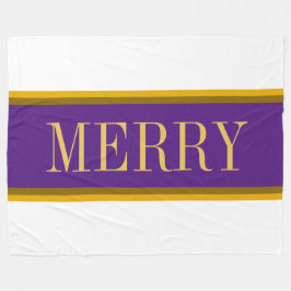 MERRY Festive Wide Royal Lila White Rand Fleecefilt