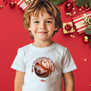 Merry First Football jul Baby Gift T Shirt