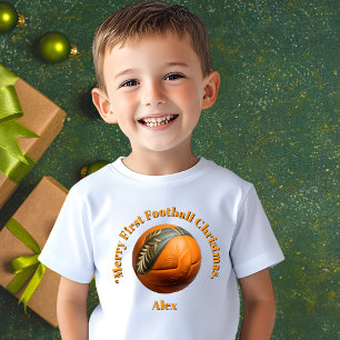 Merry First Football jul Baby Gift T Shirt