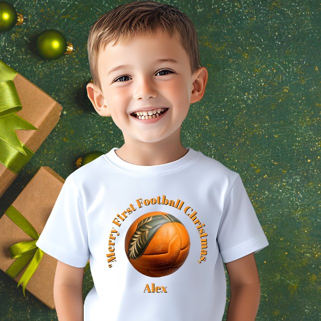 Merry First Football jul Baby Gift T Shirt (Skapare uppladdad)