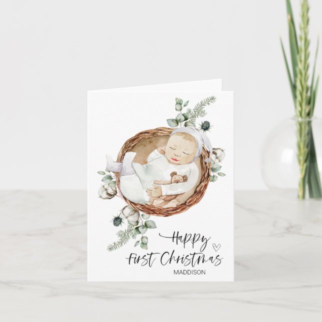 Merry First jul Baby Dotter Son från Mamma Kort (Framsida)