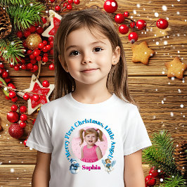 Merry First jul Little Angel Photo Gift T Shirt