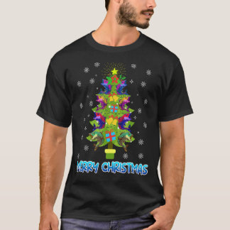 Merry Fischmas fir träd fish angler T Shirt