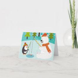 Merry Fish-Mas Funny Cute Fishing jul Kort