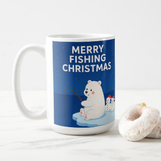 Merry Fishing Christmas – Cute Polar Bear&Snowmen Kaffemugg