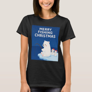 Merry Fishing Christmas – Cute Polar Bear&Snowmen T Shirt