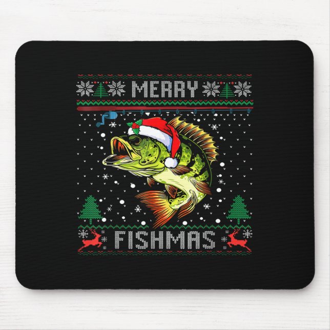Merry Fishmas B Fish Fishing Christmas Ugly Sweate Musmatta (Framsidan)
