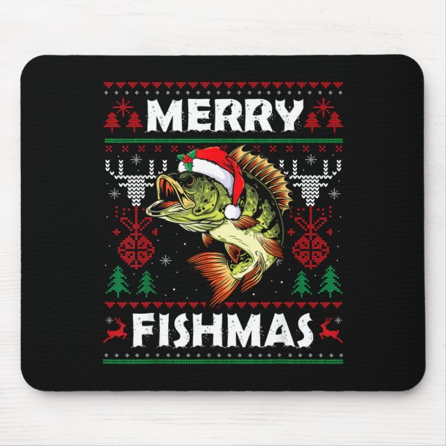 Merry Fishmas B Fish Fishing Christmas Ugly Sweate Musmatta (Framsidan)