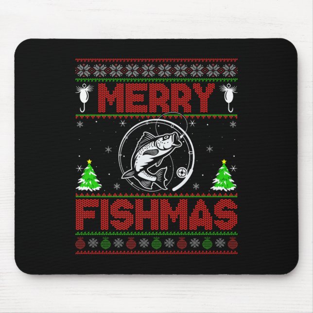 Merry Fishmas B Fish Fishing Ugly Christmas Sweate Musmatta (Framsidan)