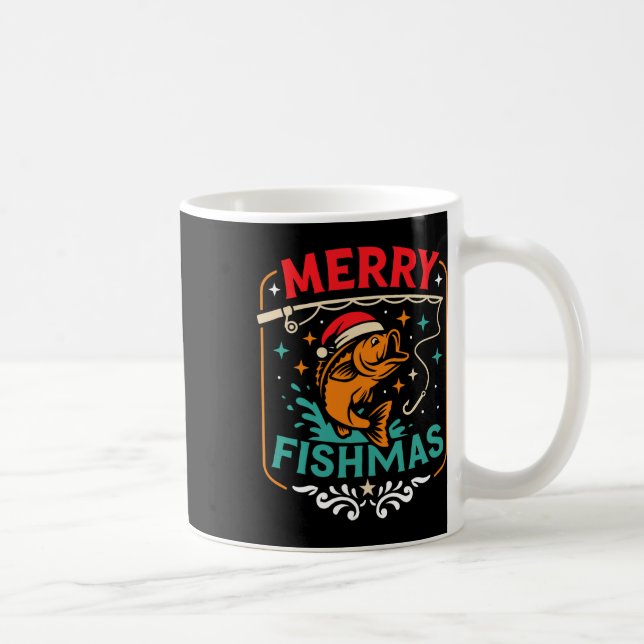 Merry Fishmas B Fish jul Ugly Sweater Julafton F Kaffemugg (Höger)