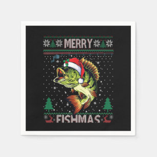 Merry Fishmas Bass Fish Fishing jul Ugly Swe Pappersservett