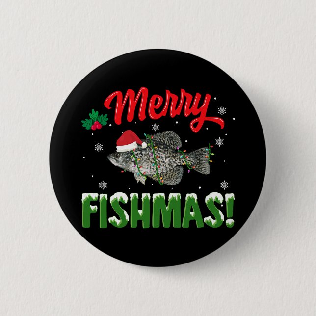 Merry Fishmas Christmas Fish lover Knapp (Framsida)