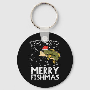 Merry Fishmas Fish Fishing Julafton jul Pappa Mana Nyckelring