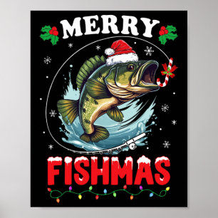 Merry Fishmas Fish Funny Fiske jul Pappa Manar Poster