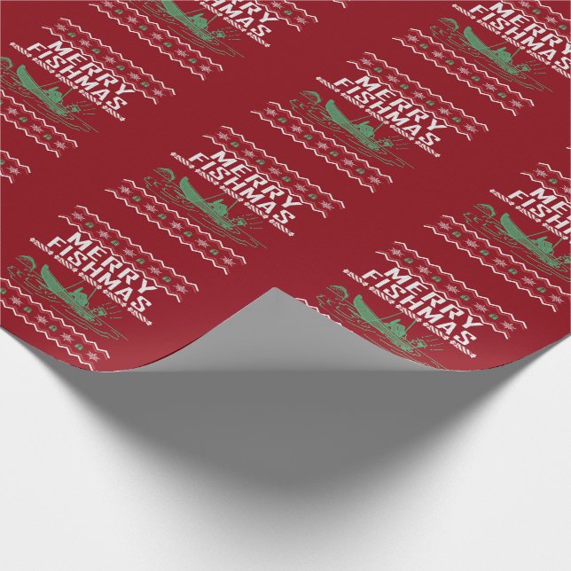 Merry Fishmas Fishing Ugly jul Sweater Presentpapper (Hörn)