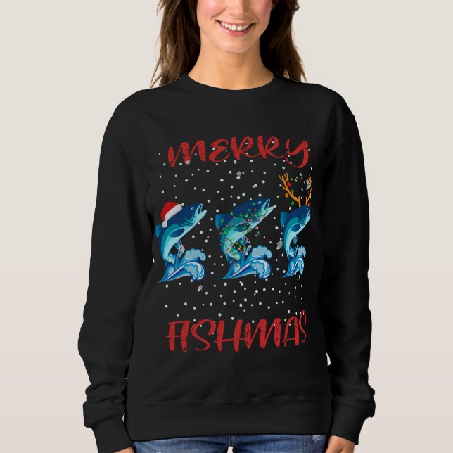 Merry Fishmas Fiske jul Pajama Gifts Fishm T Shirt (Framsida)