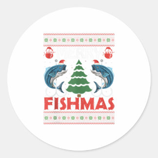 Merry Fishmas Fungny Juli Runt Klistermärke