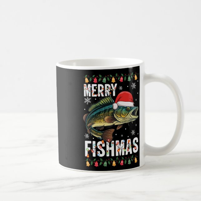 Merry Fishmas Funny Fish Fisherman Ugly Ch Kaffemugg (Höger)