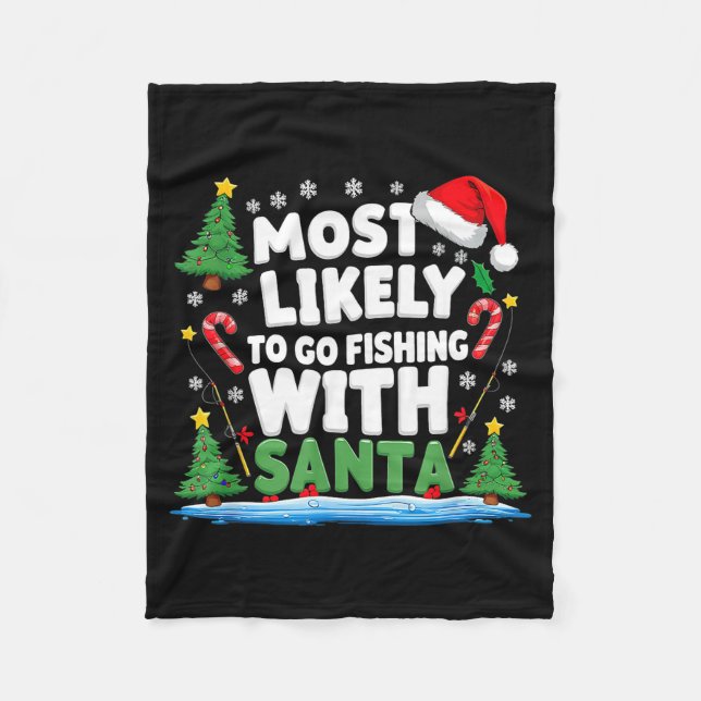 Merry Fishmas Funny Fish Santa Bigfoot Christmas F Fleecefilt (Framsidan)