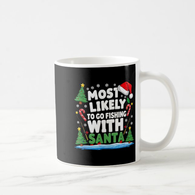Merry Fishmas Funny Fish Santa Bigfoot Christmas F Kaffemugg (Höger)