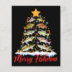 Merry Fishmas Funny Julgran Ljus Fish Fis Fis
