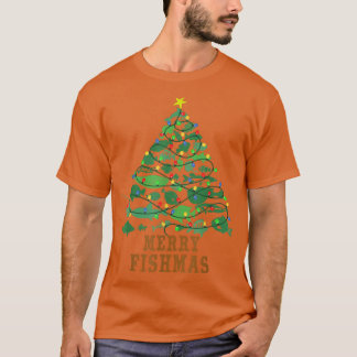 Merry Fishmas Funny Julgran Ljus Fish Fis Fis T Shirt