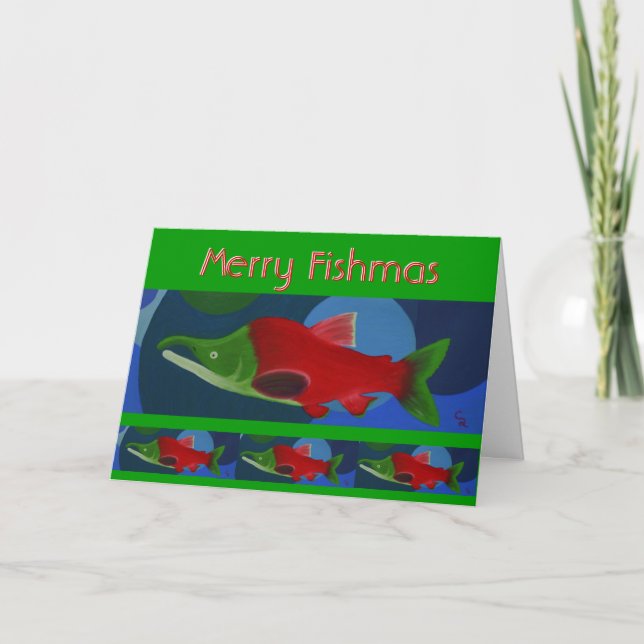 Merry Fishmas Helgkort (Framsida)