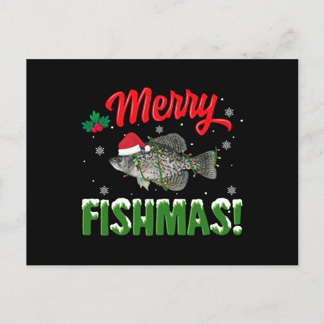 Merry Fishmas jul Fish älskare Helg Vykort (Framsida)