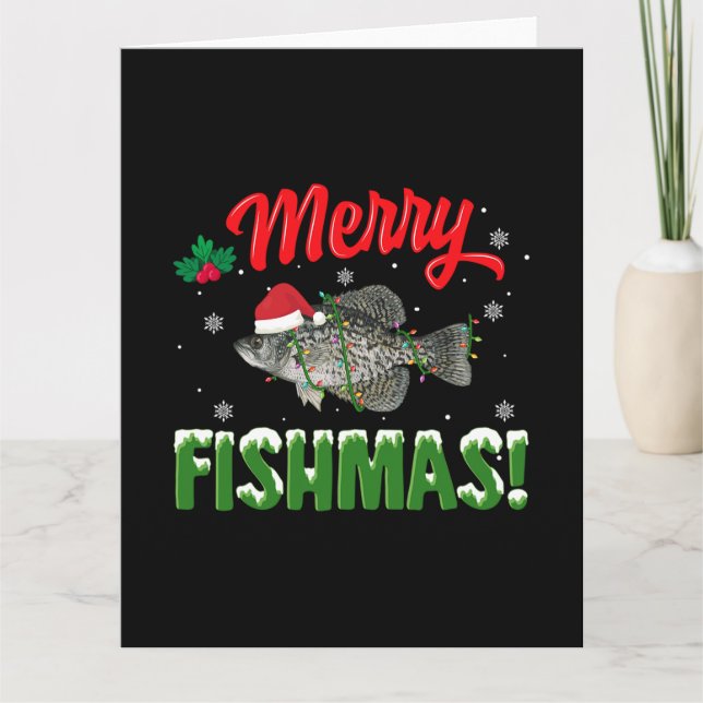 Merry Fishmas jul Fish älskare Kort (Framsida)