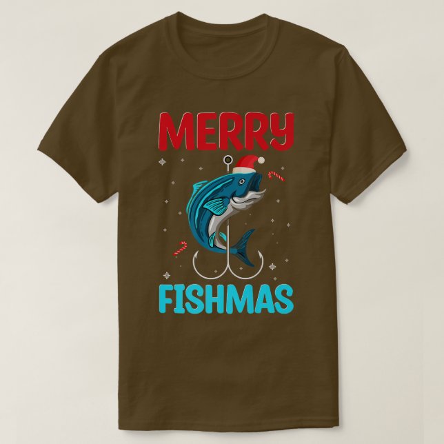 Merry Fishmas julfjolfusk Fiske Santa S T Shirt (Design framsida)