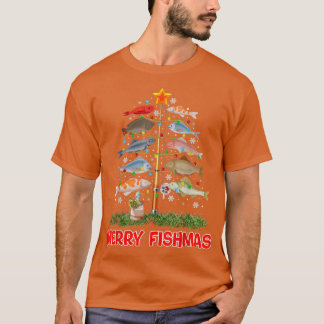 Merry Fishmas Julgran Decor Fishing Älskare F T Shirt