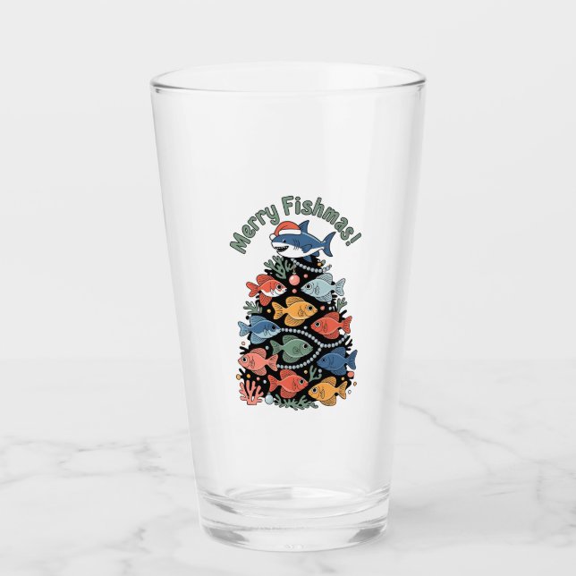 Merry Fishmas Julgran Fish Funny Fishing Glaskopp (Framsida)