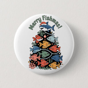 Merry Fishmas Julgran Fish Funny Fishing Knapp