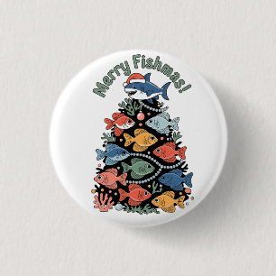 Merry Fishmas Julgran Fish Funny Fishing Knapp