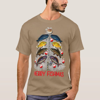 Merry FISHmas Julgran Funny Fishing Älskare T Shirt