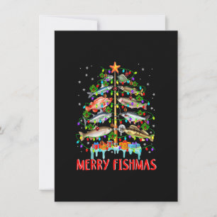 Merry Fishmas Julgran Ljus Fish Funny Fis Inbjudningar