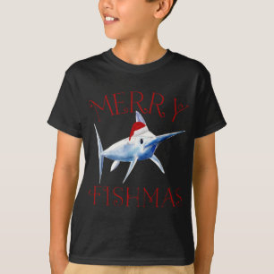 Merry Fishmas Marlin Santa Hat jul T Shirt