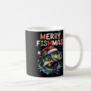 Merry Fishmas Santa Fishing Älskare Funny Fisherma Kaffemugg