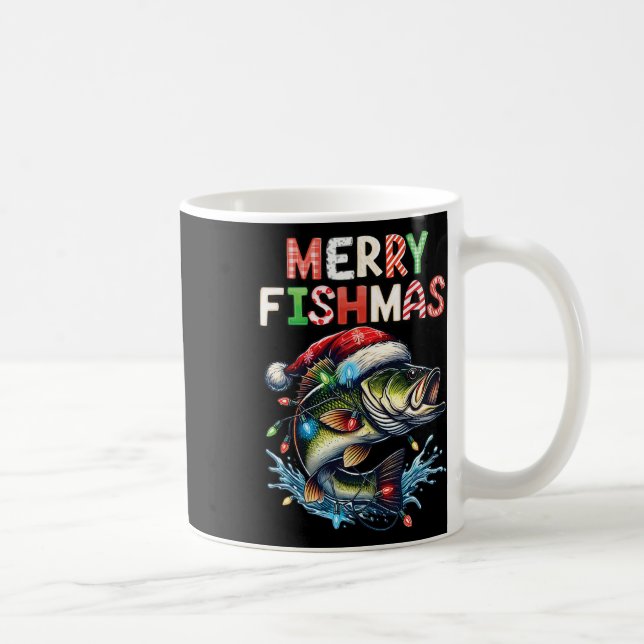Merry Fishmas Santa Fishing Älskare Funny Fisherma Kaffemugg (Höger)