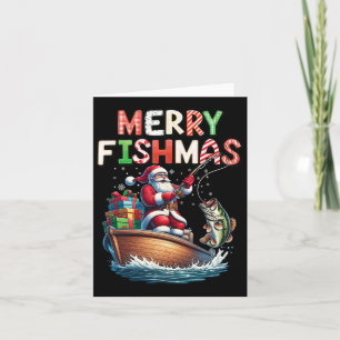 Merry Fishmas Santa Fishing Älskare Funny Fisherma Kort
