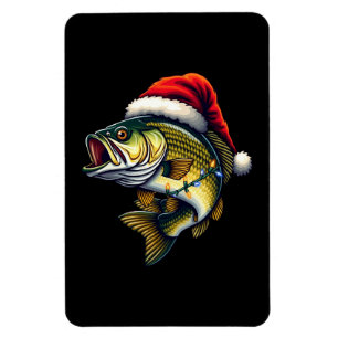 Merry Fishmas Santa Fishing Älskare Funny Fisherma Magnet